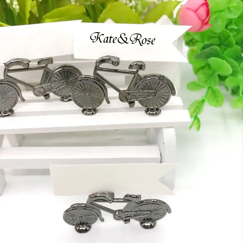 

24PCS Unique Wedding Gift Silver/Gold Bicycle Place Card Holder For Wedding and Party Favors and Guest Name Holders