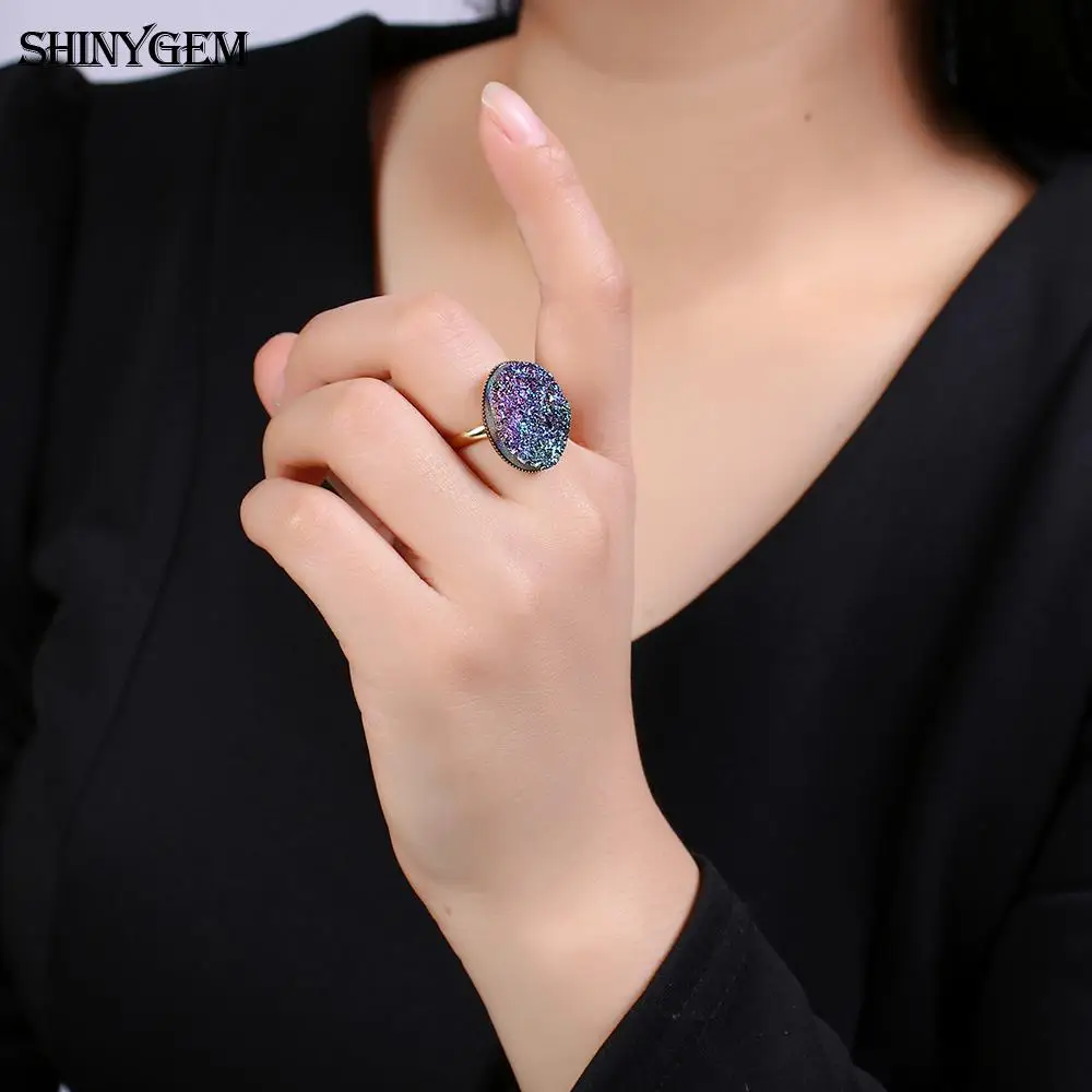 ShinyGem модное овальное кольцо с большим камнем европейский стиль винтажное