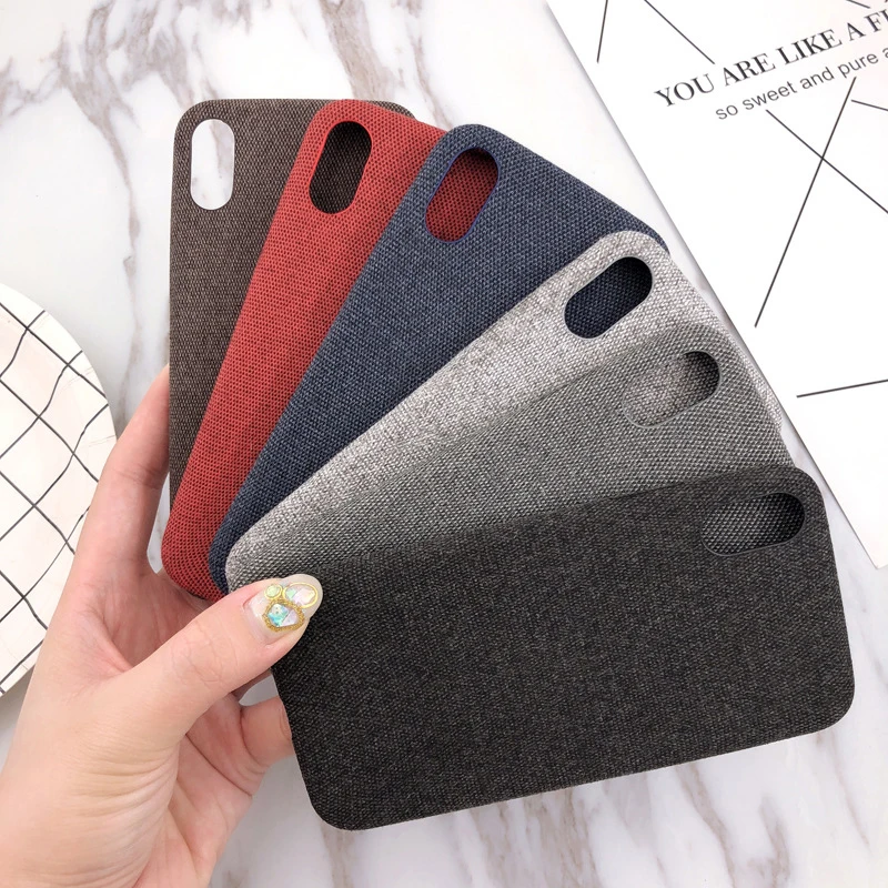 Cloth Texture Soft TPU Phone Case For iPhone X XS Max XR Ultra Thin Canvas Silicon 7 6 6S 8 Plus |