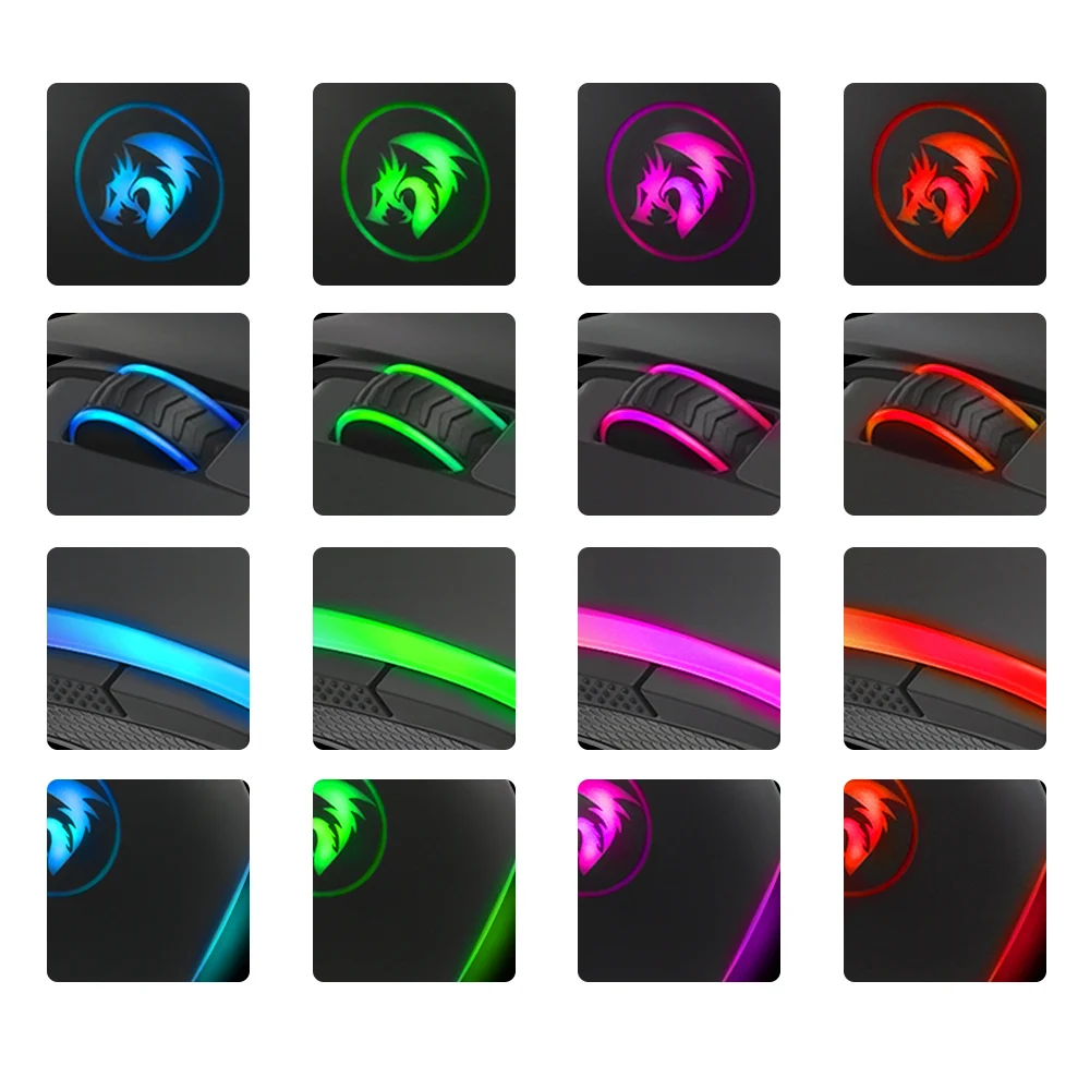Мышь игровая Redragon M607 Проводная с RGB-подсветкой 8 кнопок 7200 DPI | Компьютеры и офис