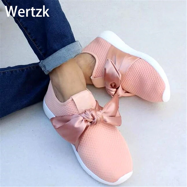 Wertzk новинка 2019 года модная женская обувь на платформе без застежек с бантом