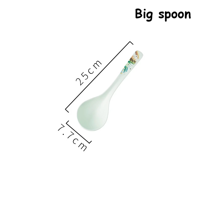 Big spoon Керамическая тарелка набор посуды тарелка чаши для риса и супа ложка ваджилла лапша миска-контейнер неправильная посуда миска блюдо ложка набор - Цвет: Big spoon