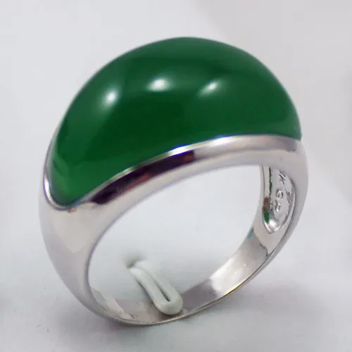 DYY wholesale man's green jade silver plated ring #7--12 5.29 | Украшения и аксессуары