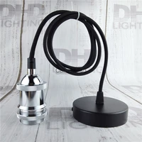 free shipping chrome diy pendant lamp fixture with wire e27 alloy ceramic socketceiling plate edison pendant light ac110v220v