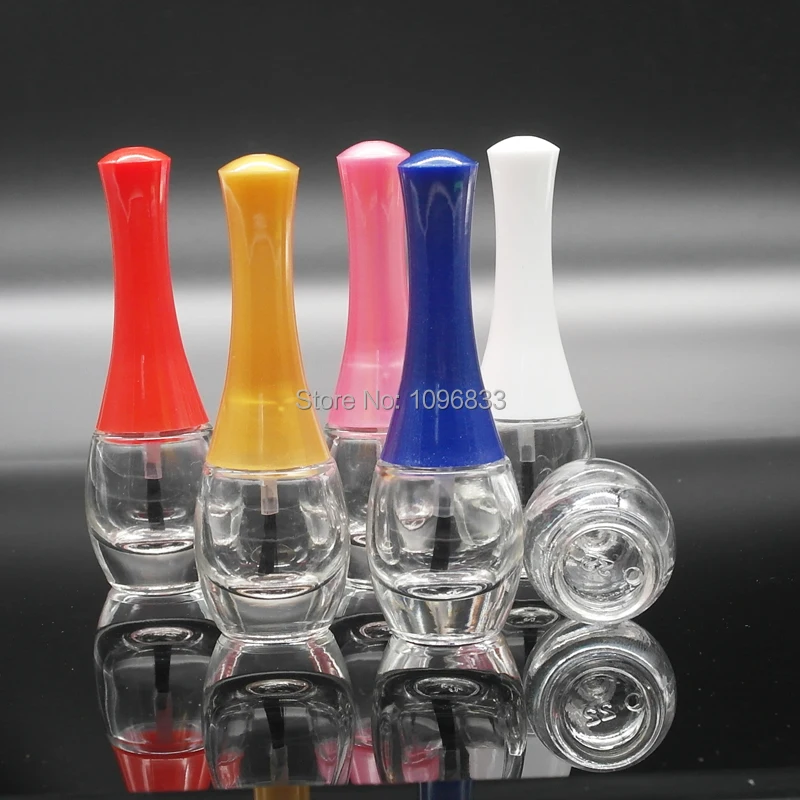 10ML Empty Nail Enamel Bottle 10G Beauty Packing Vial with Brush Oil Polish Glass Bottles Manicure 20pcs | Красота и здоровье