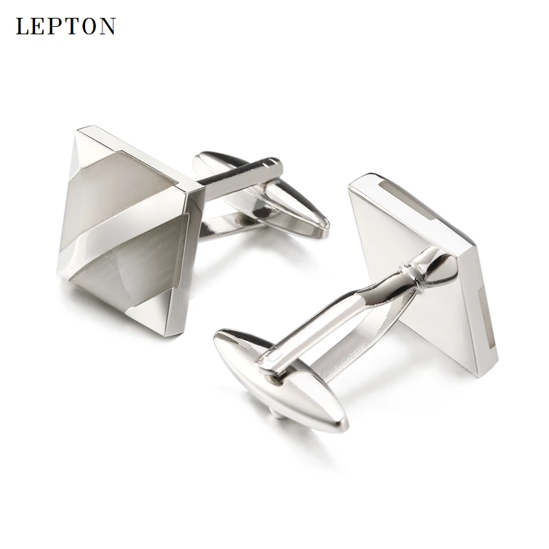 

Lepton jewelry brand of shirts cufflinks rose white square cufflinks luxury wedding button male high quality free shipping