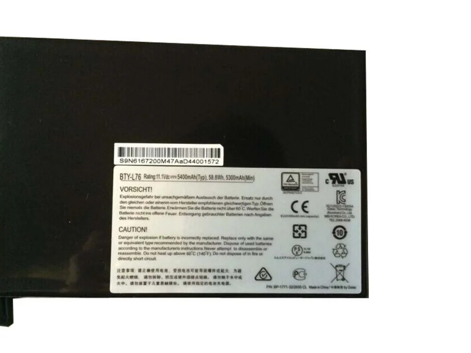 BTY L76 батарея для MSI GS70 MS 1771 XMG C703 BP 32/2650 3ICP5/42/123 2 11 1 V 5400mah 58.8wh|battery for msi|for msimsi gs70 battery |
