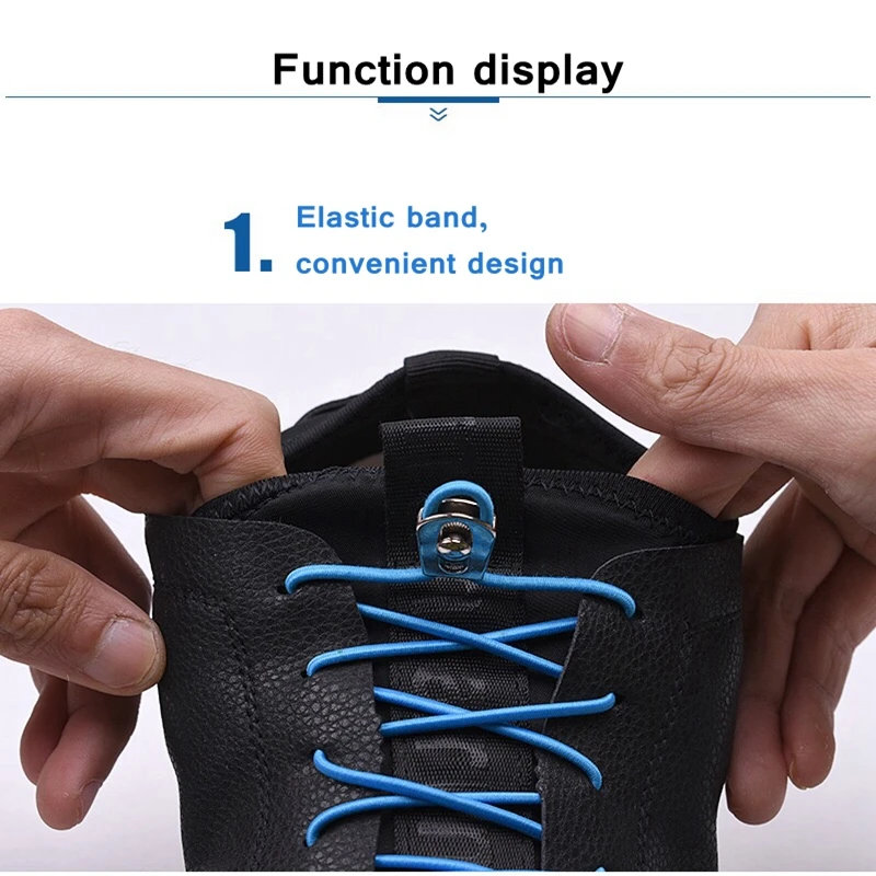 1 Pair New Elastic Shoelaces No Tie Shoe Laces Round Kids Adult Quick Locking Shoelace Outdoor Leisure Sneakers Lazy Lace