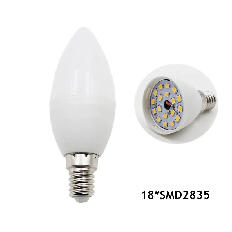 10 шт. Новые E27 E14 B22 светодиодные свечи лампы 5 Вт AC 220 В 18 2835SMD высокой яркости вместо