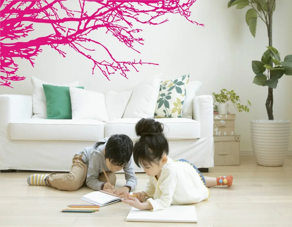 Мега Потрясающие ветки дерева съемные настенные художественные наклейки