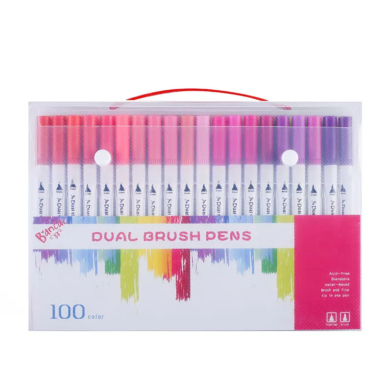 Dual Tips Brush Pen Markers Art Set Calligraphy Drawing Marker Water Based Ink Soft Fine | Канцтовары для офиса и дома