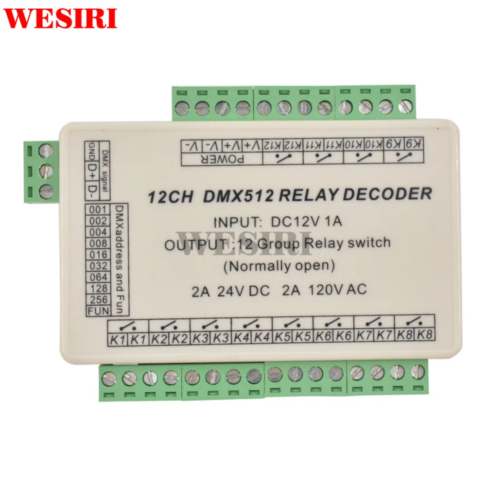 12 канальный релейный переключатель DMX512 Контроллер 12CH выход декодер диммер|dmx512