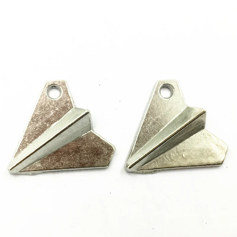 20Pcs Silver Tone Pendants For Necklaces Cute Paper Plane Metal DIY Craft Charms Jewelry Accessoris Findings 17mm | Украшения и