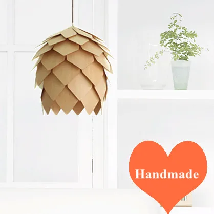 

Classical design pineal ply-wood chips pendant lights Handmade indoor E27 LED lamp for cafe&vestibule&corridor&porch BT114-250