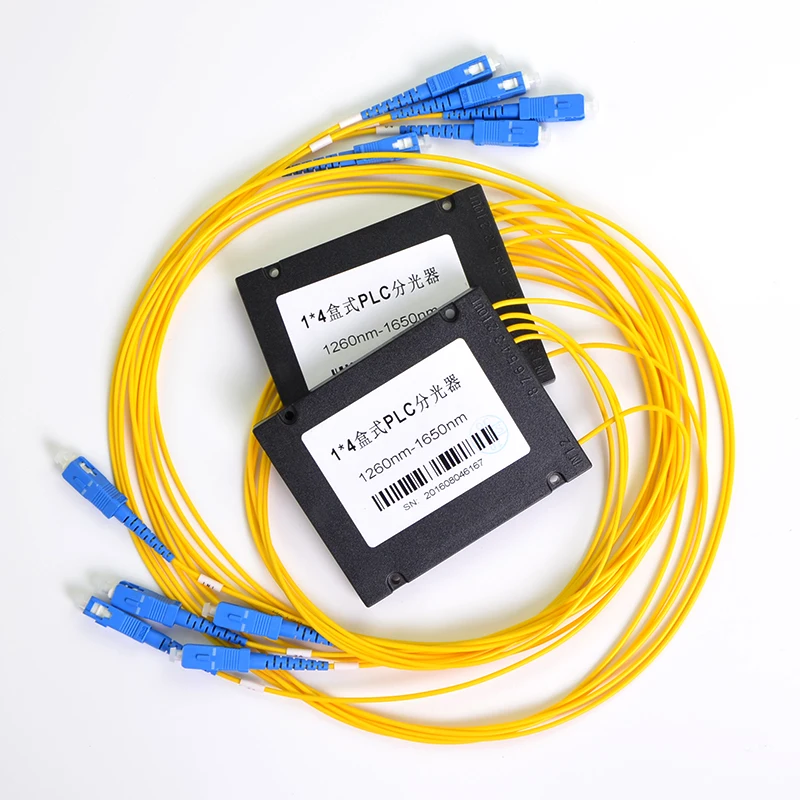 Бесплатная доставка ABS Box волоконно-оптический ПЛК-сплиттер 1x4 SC/UPC коннектор 2 0 мм