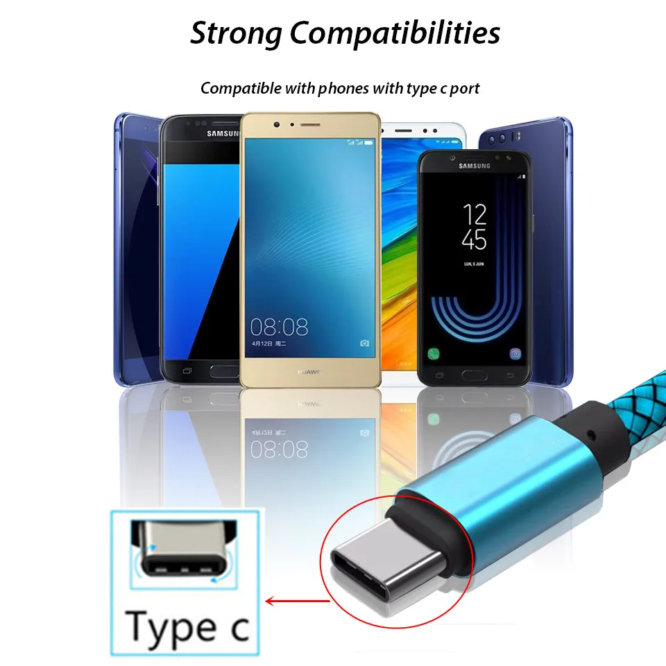 Тип C usb Дата-кабель для быстрой зарядки и зарядное устройство с 2 портами