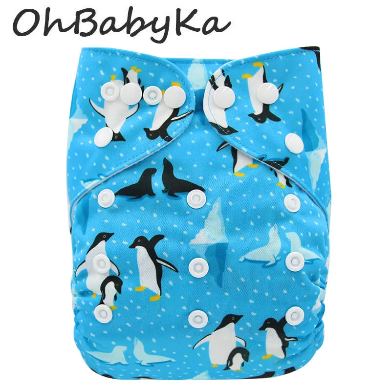 Ohbabyka тканевые моющиеся подгузники многоразовые меняющиеся рождественские с единорогом тканевые подгузники для новорожденных PUL Тренировочные Водонепроницаемые штаны