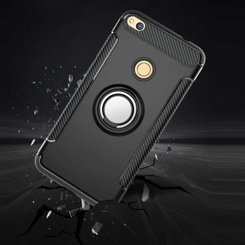 Чехол для Huawei Honor 8 Lite гибридный Роскошный чехол из ТПУ и поликарбоната с кольцом P8