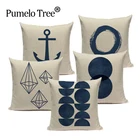 Океанская Подушка Чехол для домашнего декора 45 см x 45 см, квадратная подушка, геометрические подушки для дивана, декоративный чехол для подушки