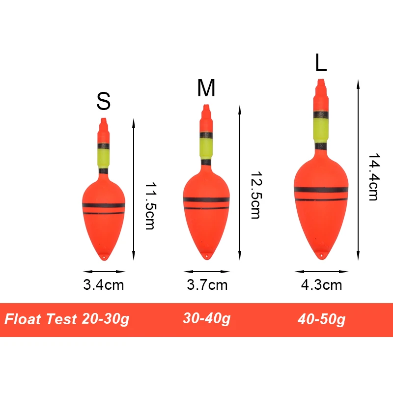 Plastic Fishing Floats 2pcs/lot Red Hard Sea Float Bobber Vertical Buoy For Bighead Carp Rig Test 20-50g |
