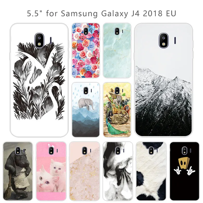 Чехол на заднюю панель для Galaxy J4 2018 J400 чехол с изображением животных 5 дюйма Samsung