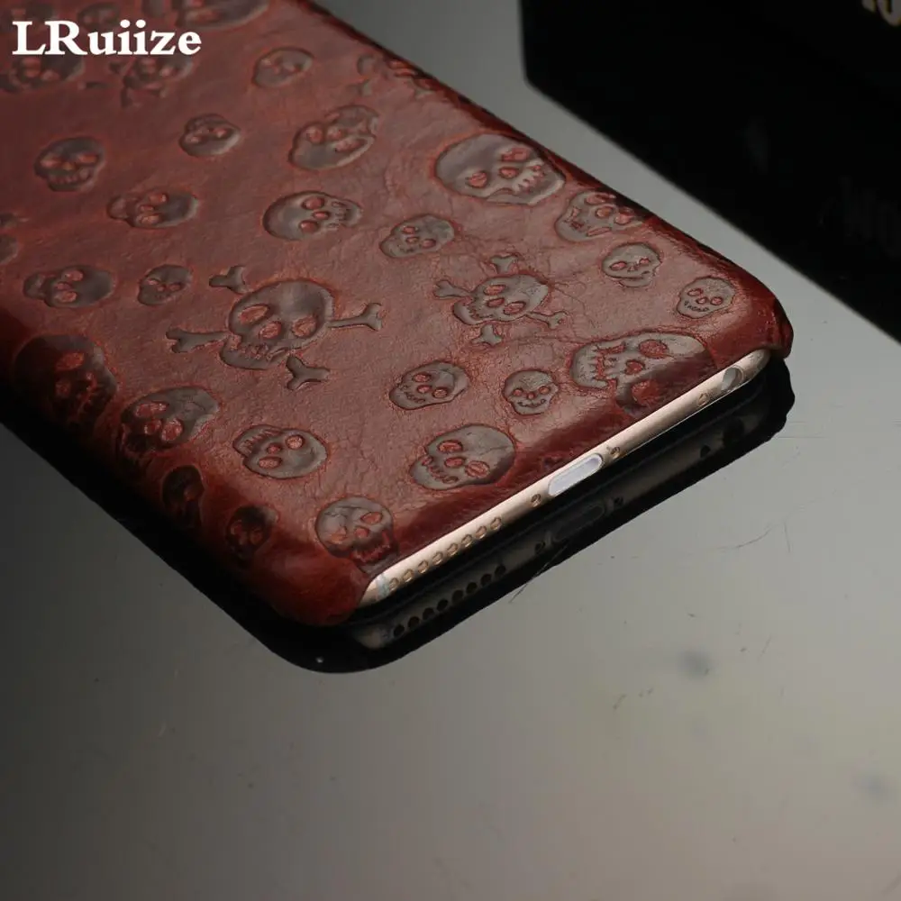 Тонкий чехол lruize из натуральной коровьей кожи для iPhone 8 7 6 s/Plus 5S SE 3D страшные
