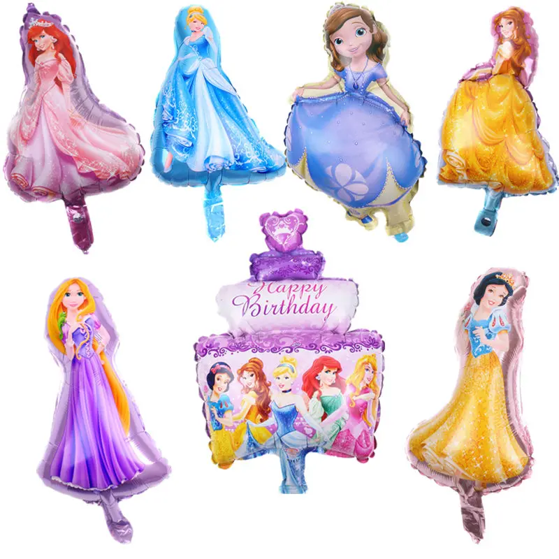 XXPWJ New 7pcs/lot mini cake princess balloon Birthday party decoration decorative Self sealing X-195 | Дом и сад