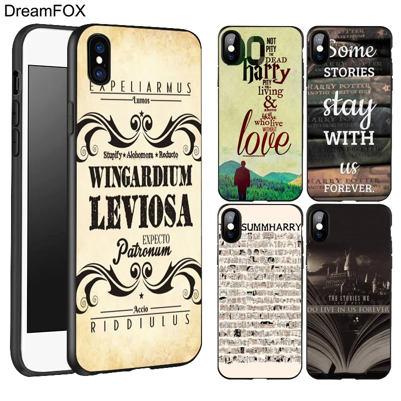 DREAMFOX L374 Гарри Поттер Черный Мягкий ТПУ силиконовый чехол для Apple iPhone XR XS Max X 8 7 6 6S