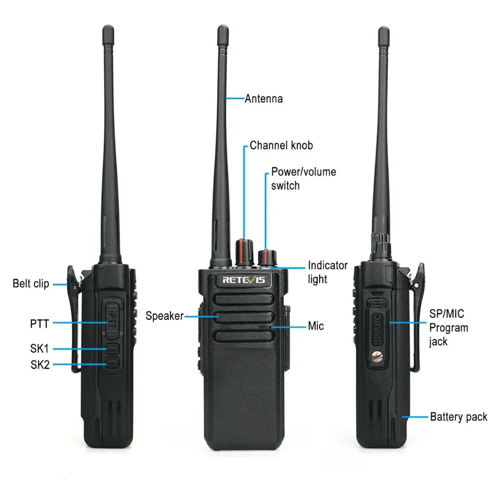 Высокомощная рация Retevis RT29 UHF/VHF VOX IP67 двухсторонняя радиостанция