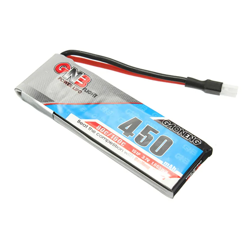 Аккумуляторная батарея Gaoneng 3,7 V 3,8 V 450mAh 1S 80C 160C Lipo с белой вилкой для RC FPV Racing Cine Whoop BetaFPV Drone
