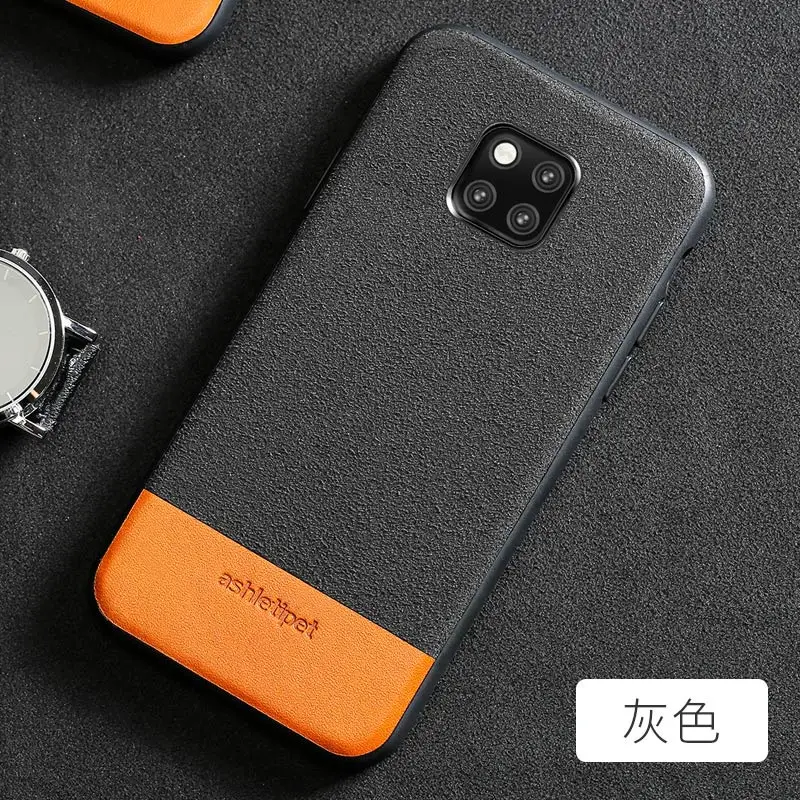 gray Натуральная коровья замша 360 полный защитный чехол для телефона huawei mate 20 P30 p20 Pro lite чехол для Honor 20 Pro 10 10i 8x 9x - Цвет: gray