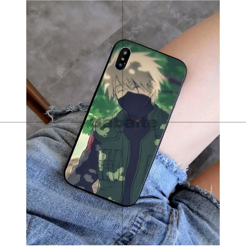 Babaiite Наруто Какаши мягкий силиконовый черный чехол для телефона для iPhone 6S 6plus 7plus 8 8Plus X Xs MAX 5 5S XR