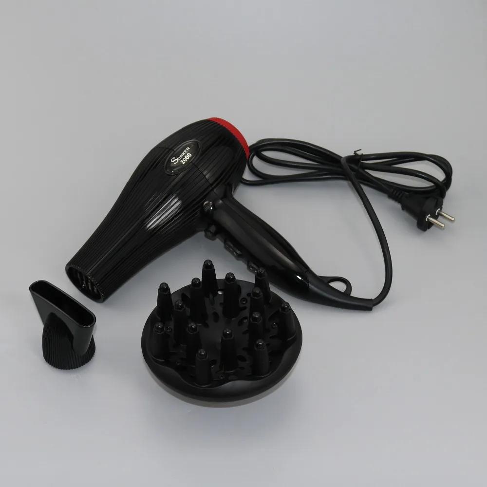 200W professional hair dryer blow hot air style with Nozzles cold speed adjust Salon Hair Styling Tool 220-240v Voltage | Бытовая