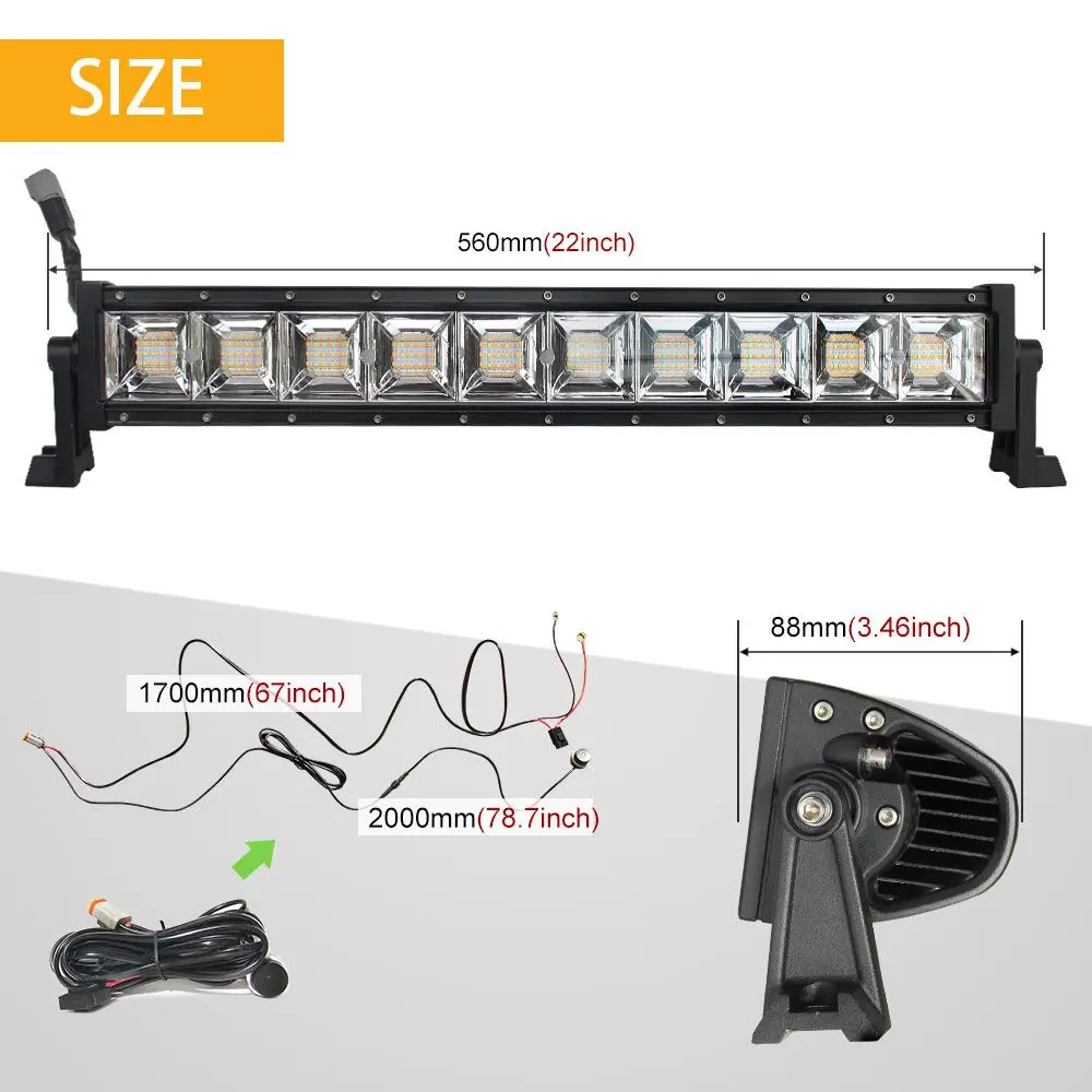 CO LIGHT 22 &quotсветодиодная фара для внедорожника Светодиодная панель 120 Вт янтарная
