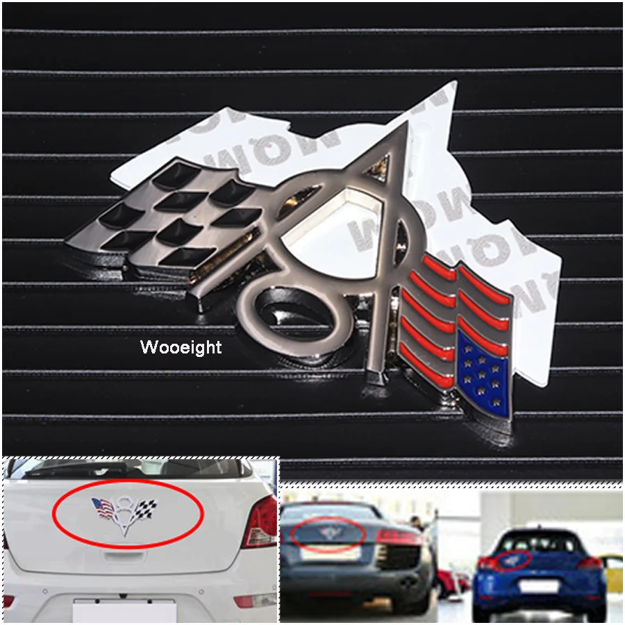 Металлическая 3d эмблема V8 Wooeight наклейка с американским флагом США на автомобиль