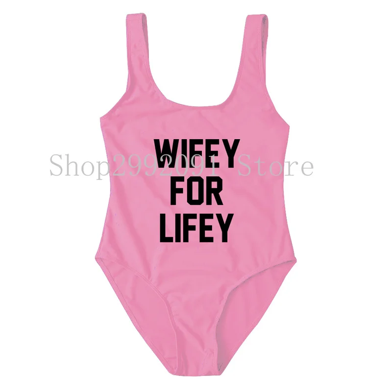 WIFEY FOR LIFEY купальники с высоким вырезом наряд для медового месяца подарок невесты