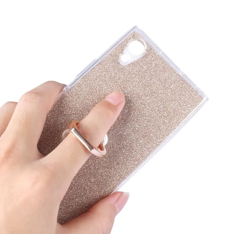 Case With Ring Holder for Sony Xperia XA1 C6 XA Ultra C5 C3 Back Cover Luxury Glitter Shell Gel Capinha Coque Capa Hoesjes Etui |