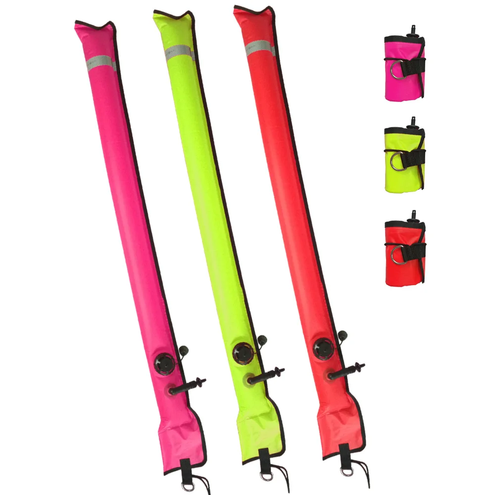 

1M Scuba Diving Inflatable SMB Surface Signal Marker Buoy Safety Visibility Float Signal Tube Sausage