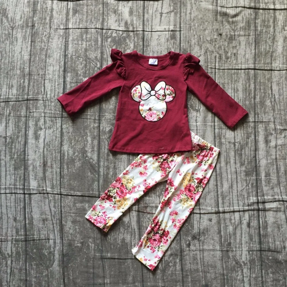 Комплект из 2 предметов для девочек осенне зимняя одежда детская цветочный топ с