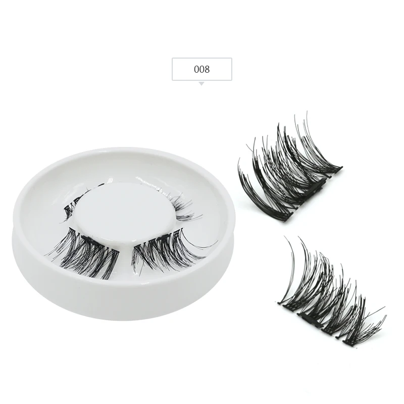 Флаза накладные ресницы на магнитах магнит ресницы натуральные накладные магнит для ресниц ресницы удлинение для профессионалов 3d норковые ресницы норка - Длина: 008