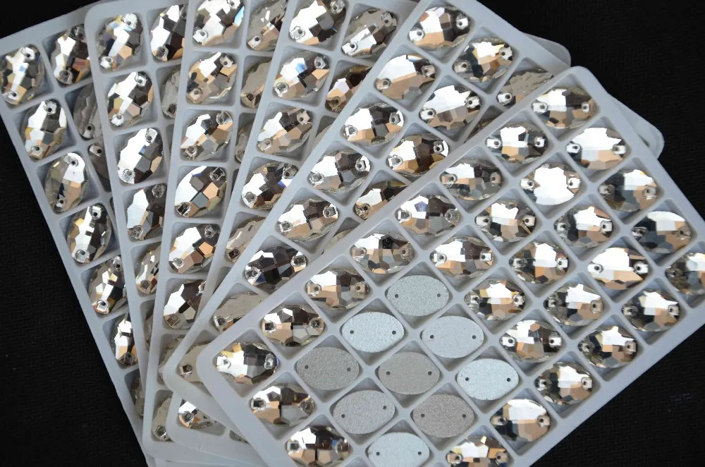 Овальный стеклянный хрусталь всех размеров пришиваемый камень кристально