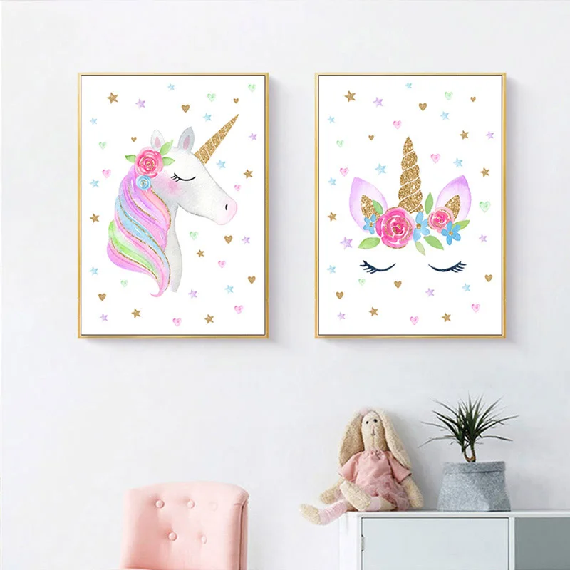 Современная картина из мультфильмов розовая фотография детской комнаты