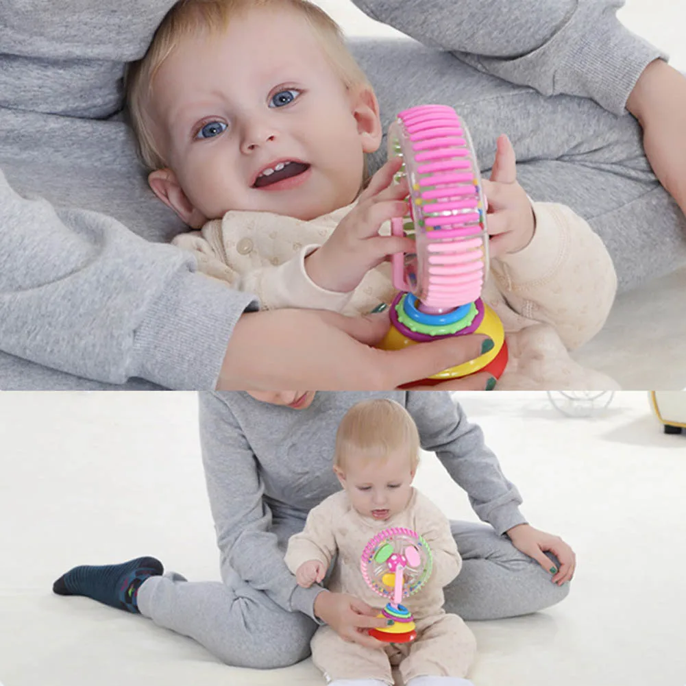 

Baby Educational Baby Rattles Toy Model Rotating Stroller Dining Chair Suction Cups Plastic Windmill -17 AN88