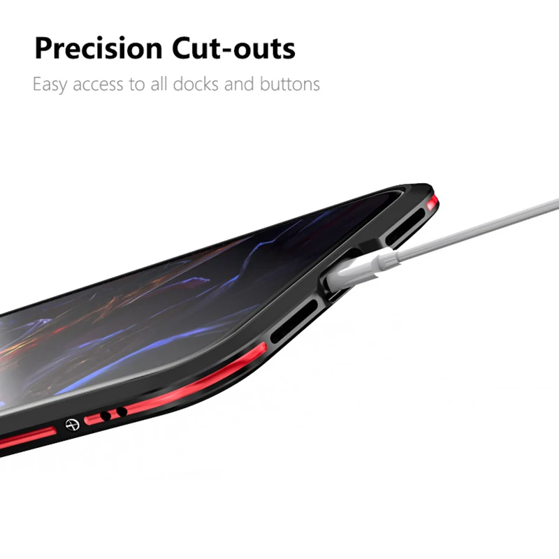 Luphie металлический бампер чехол для iPhone XS MAX XR Роскошная алюминиевая рама Гибридный противоударный чехол для iPhone 8 7 Plus Funda Coque