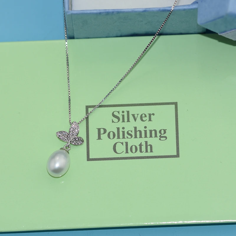 Женское ожерелье из серебра 925 пробы 8 9 мм|freshwater pearl pendant|f pendantpearl pendant |