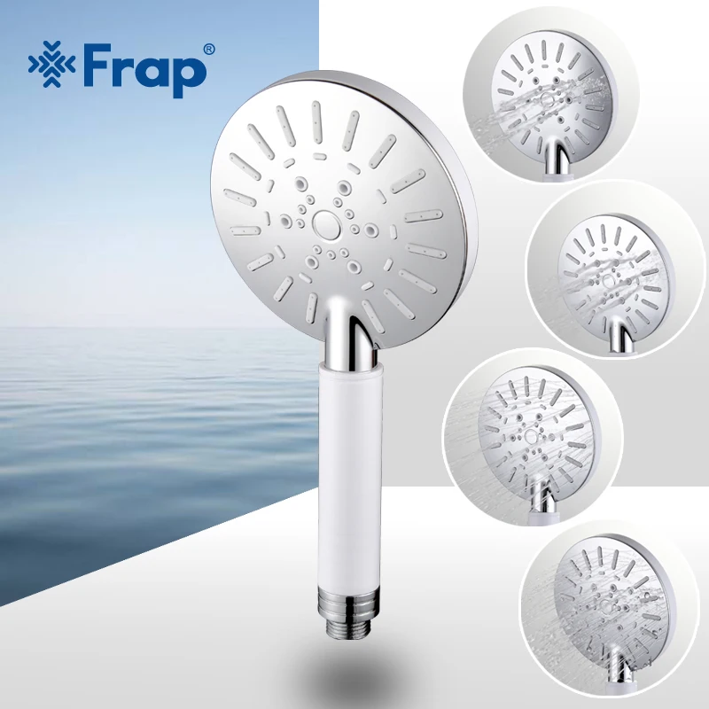 Frap Four Adjustment Water saving Round ABS shower head white plastic hand hold bath Bathroom Accessories F008 | Обустройство дома