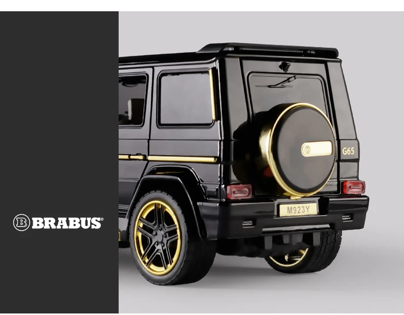 Горячая 1:24 Масштаб колеса литья под давлением автомобиль Benz brabus suv металлическая модель G65 с светильник и звук вытяните назад игрушки коллекция для подарков