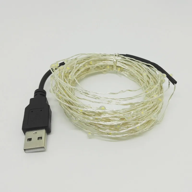Красочные Водонепроницаемые светодиодные гирлянды 5 м 10 USB мощность медный