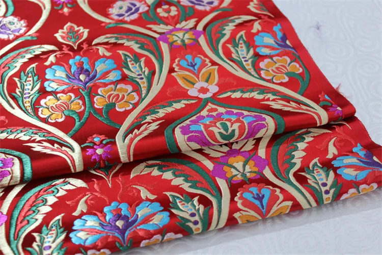 CF54 1 ярд с новогодней елкой, бумажный платье ткань Qipao уникальные вечерние платья ткань вечерние свадебные украшения