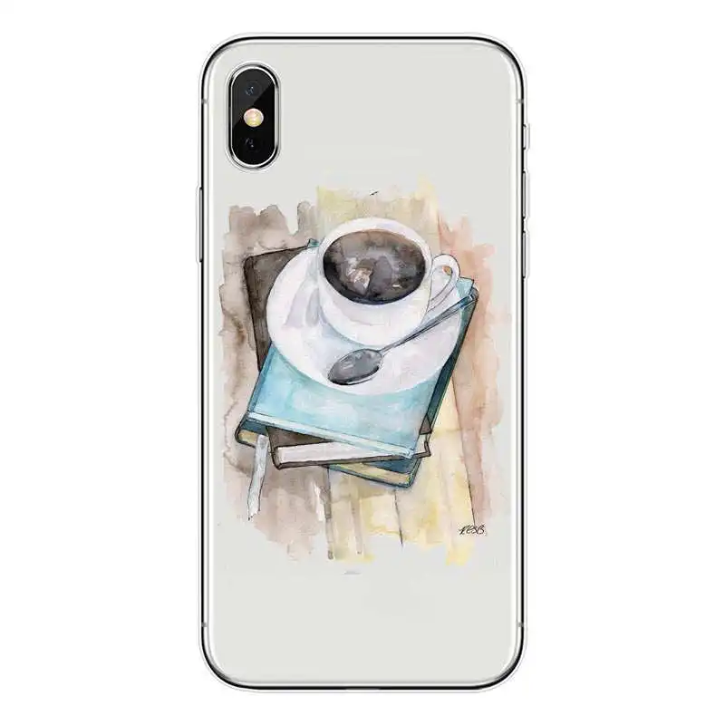 Для iphone 7 6X5 Чехол ОК но сначала кофе книга Девушка Силиконовый чехол для телефона